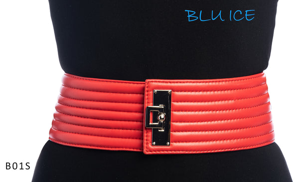 RED LEATHER BELT #B01S