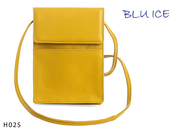 YELLOW LEATHER CELL PHONE BAG #H02S