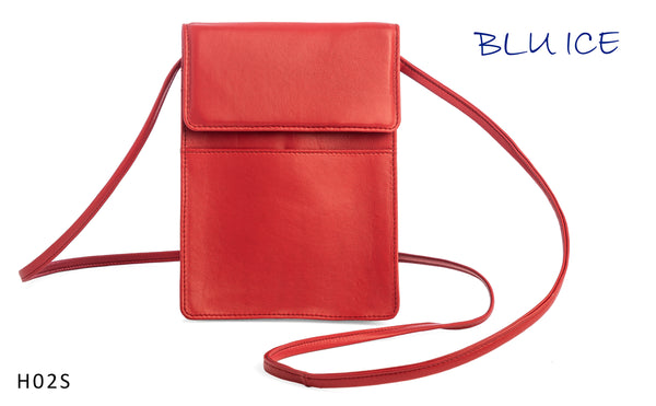 RED LEATHER CELL PHONE BAG #H02S