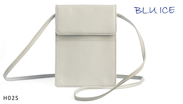 WHITE LEATHER CELL PHONE BAG #H02S
