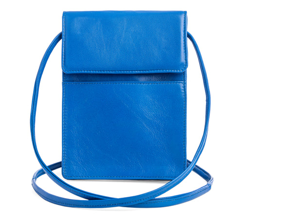 BLUE LEATHER CELL PHONE BAG #H02S