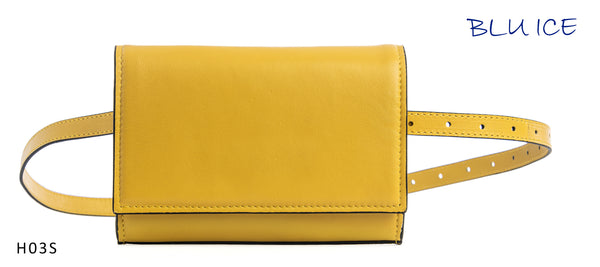 YELLOW LEATHER BELT BAG #H03S