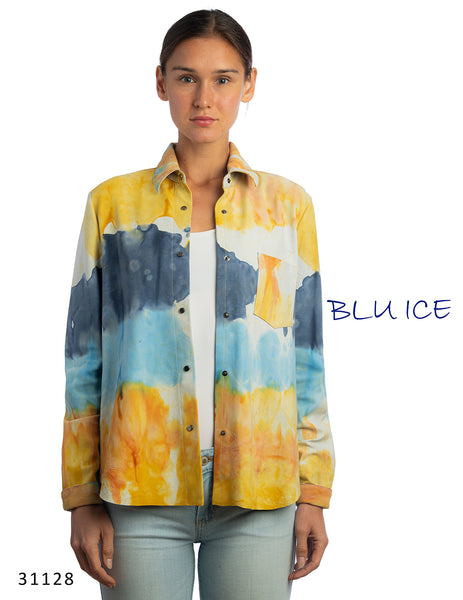 #31128S DIP DYED SUEDE LEATHER SHIRT JACKET