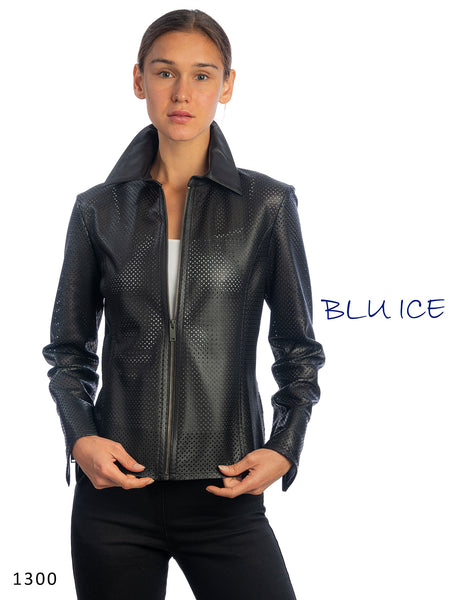 #1300 PERFORATED LEATHER JACKET